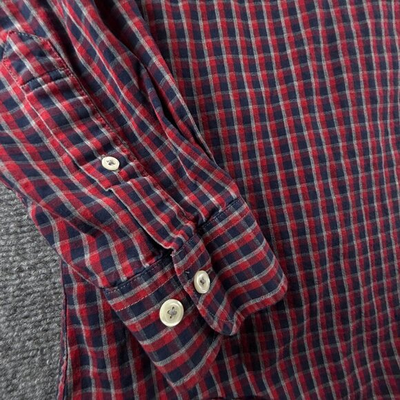 Brooks Brothers Button Up Shirt Men Red Blue Check Long Sleeve Large Regent - Picture 9 of 11